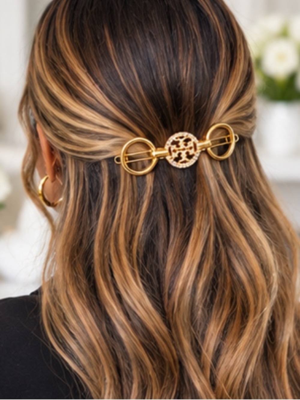 Tory Burch Gold-Tone Crystal Logo - Picture 10 of 12